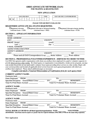 Ohio Advocate Network Form