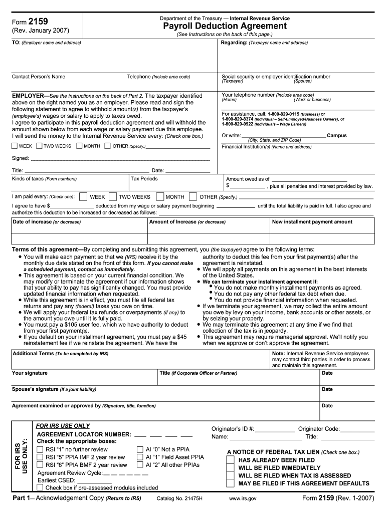 Irs Form 2159