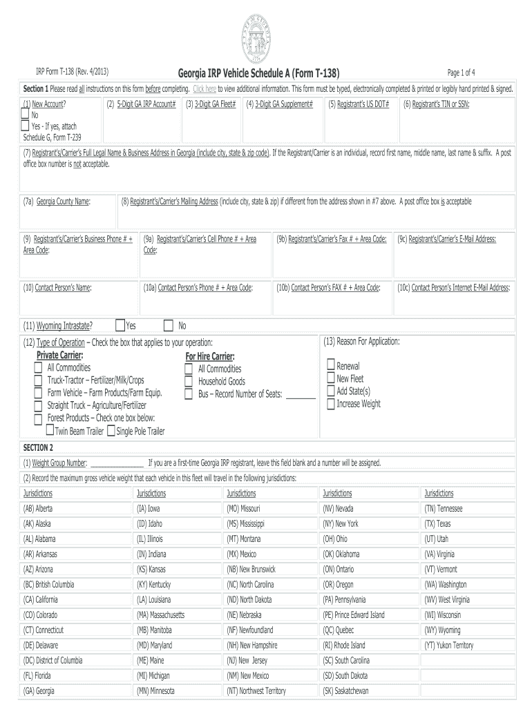 T138 Form