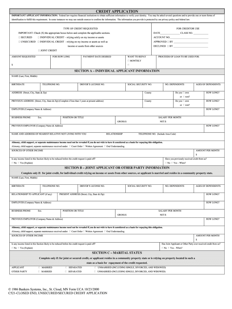 Fillable Uca  Form