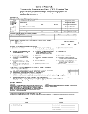 Town of Warwick Transfer Tax Form Fillable