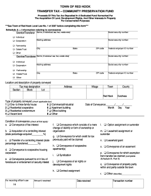 Red Hook Transfer Tax  Form