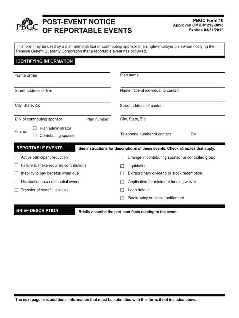Get and Sign Pbgc Form 10 2012-2022