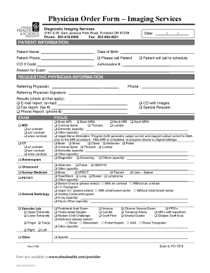  Ohsu Imaging Order Form 2010