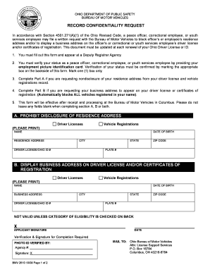 Ohio Bmv 2610  Form