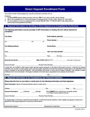 Nys Child Support Direct Deposit Form