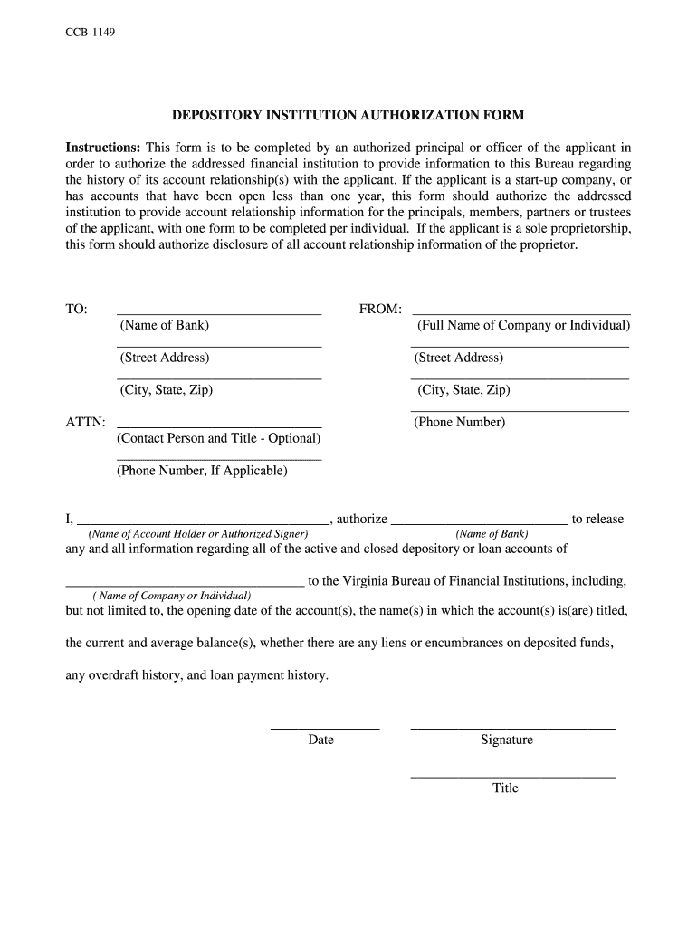 Depository Form