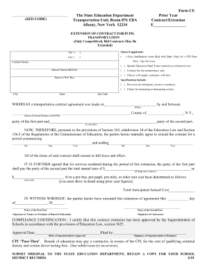 State Education Department Transportation Unit Form Ce