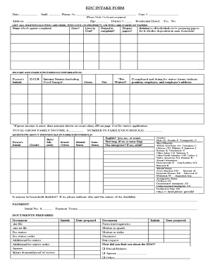 Prison Intake Form