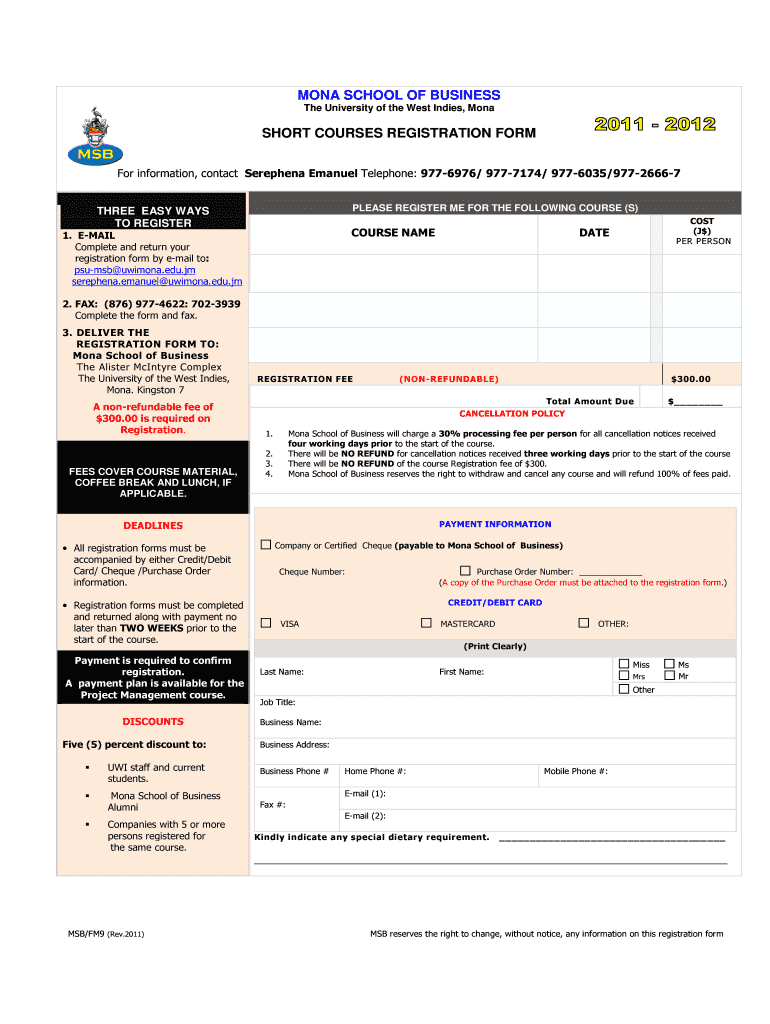 EDC Registration Form  Uwi Edu