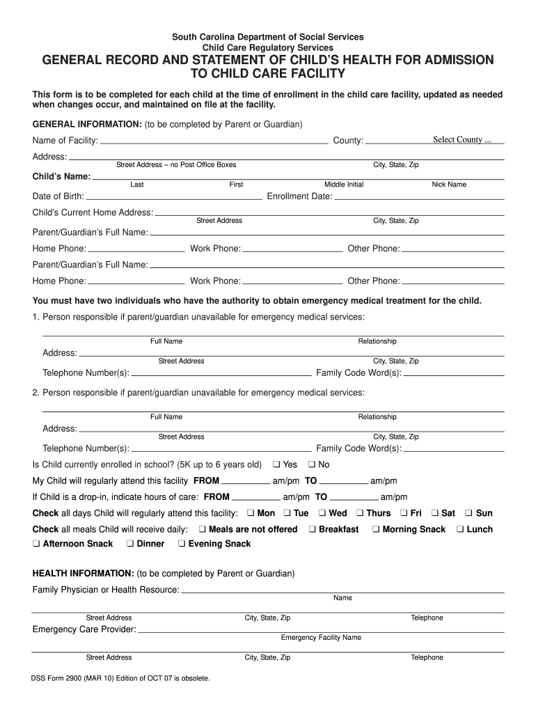  Dss Form 2900 Fillable 2010-2024