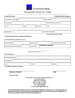 Ncvt Transcript Request  Form