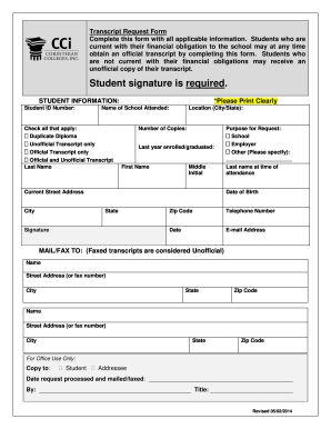 Corinthian Colleges Transcript Request - Fill Out and Sign Printable ...