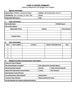 Case Closure Form