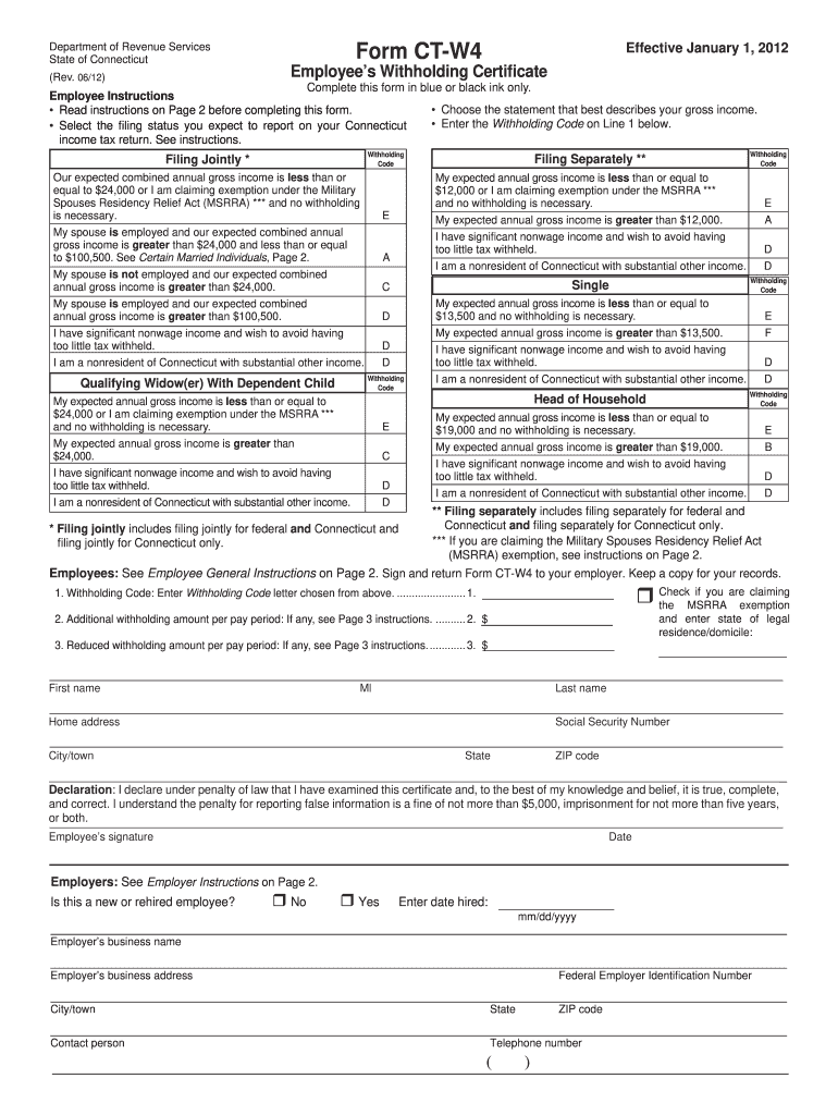 Ct W4  Form