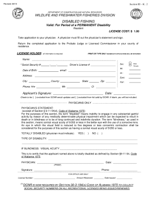 Mobile County Fishing License  Form