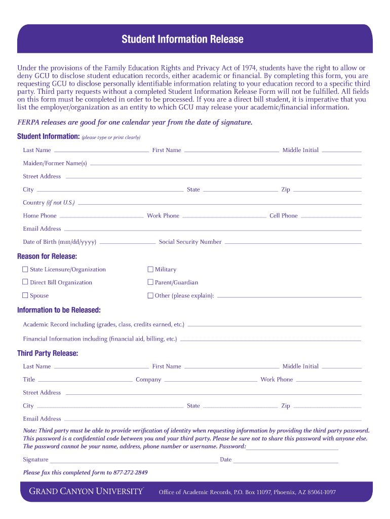 Gcu Parent Portal  Form