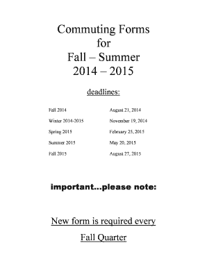  La Tech Commuter Form 2014