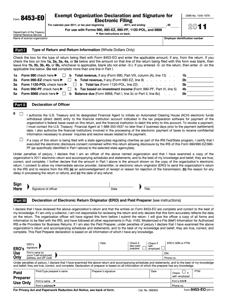  8453 Form 2011