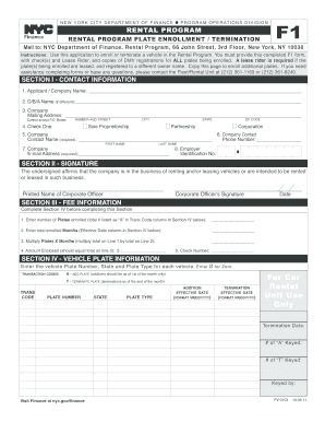 Fleet Rental Program Nyc Form