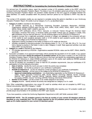 Arrt Ce Probation  Form