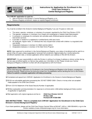 Chr 601 Worksource Oregon Form