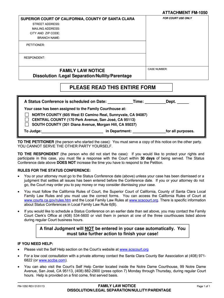  Fm 1050 Family Law Notice Form 2013