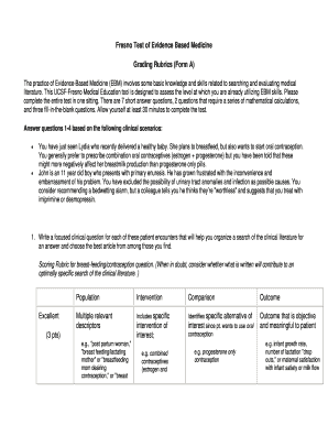 Fresno Test of Evidence Based Medicine  Form