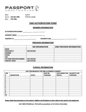 Passport Prior Authorization Form