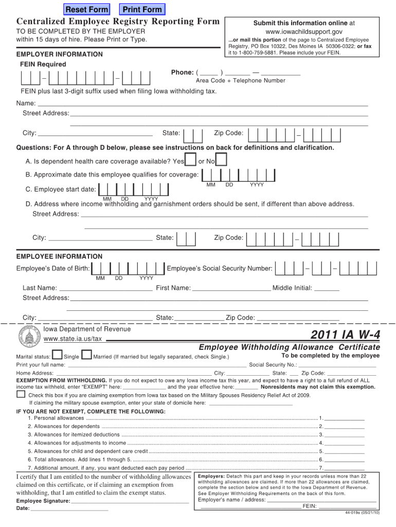 Iowa W4 Form Fill Out and Sign Printable PDF Template signNow
