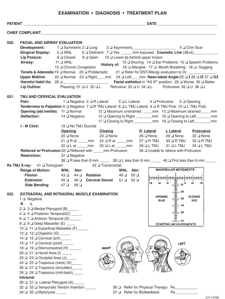 Patient Exam Form ALF Orthodontics