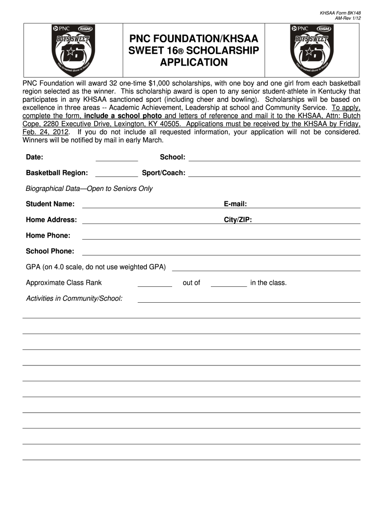  Khsaa Scholarship Form 2012