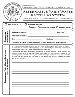 Alternative Yard Waste Recycling System Fairfax County Government Fairfaxcounty  Form