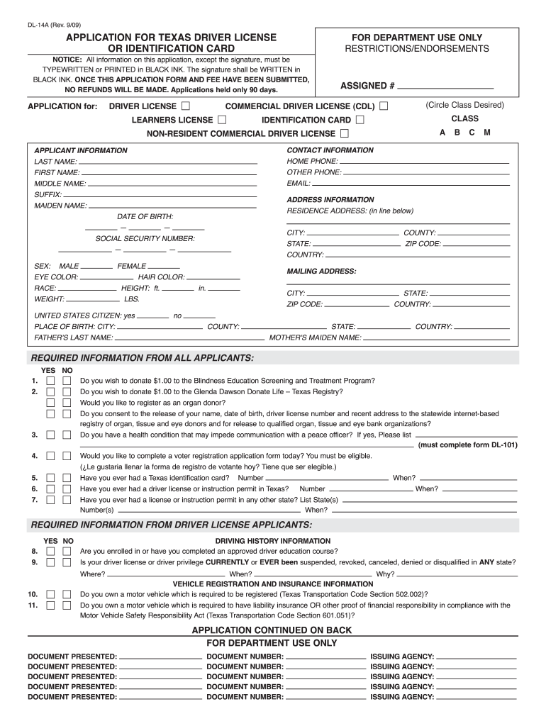  Driver License Application 2020