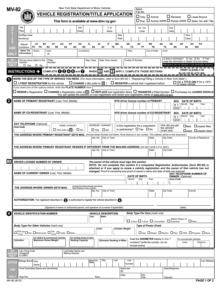  How Fill Vehicle Registration Form 2016-2024