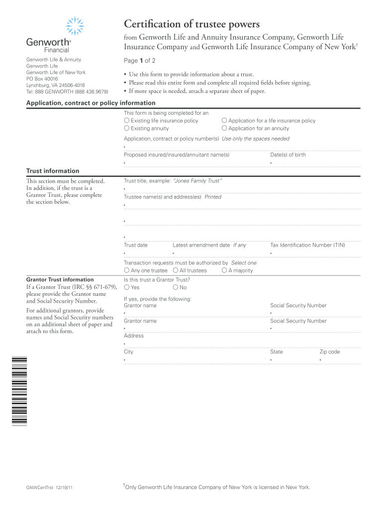  Trustee Form 2011-2024