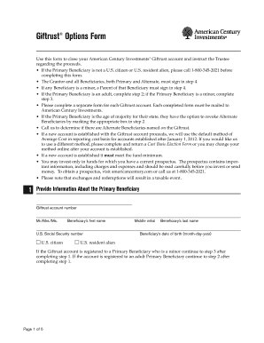 Giftrust Options Form 1 American Century