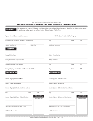 Illinois Notarial  Form