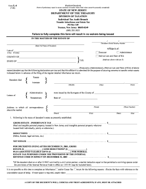  Nj Inheritance Waiver Tax Form 01 PDF 2008