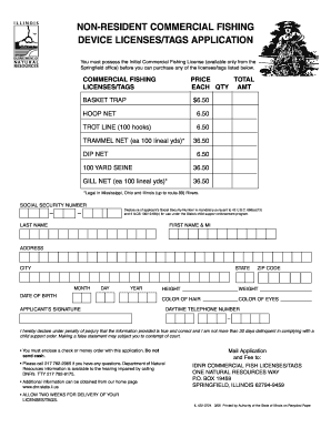 Illinois Fishing License Online  Form