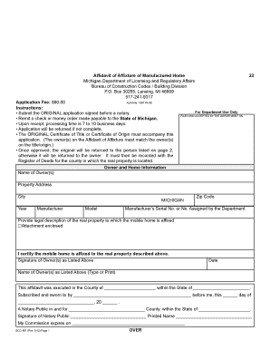 Alabama Affidavit of Affixture Form