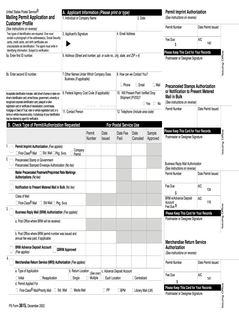  Usps Com Forms Ps3615 PDF 2020-2024