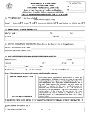 Special Permission Gas Request Application Form Mass Gov Mass