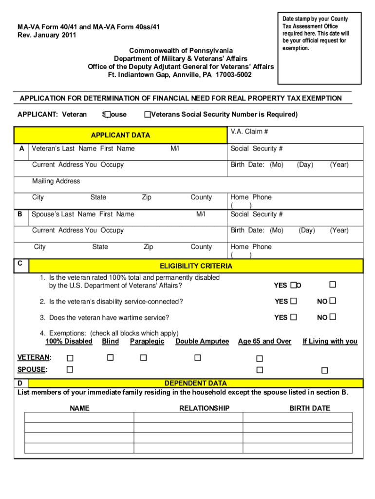  Ma Va Form 40 January 2011-2024