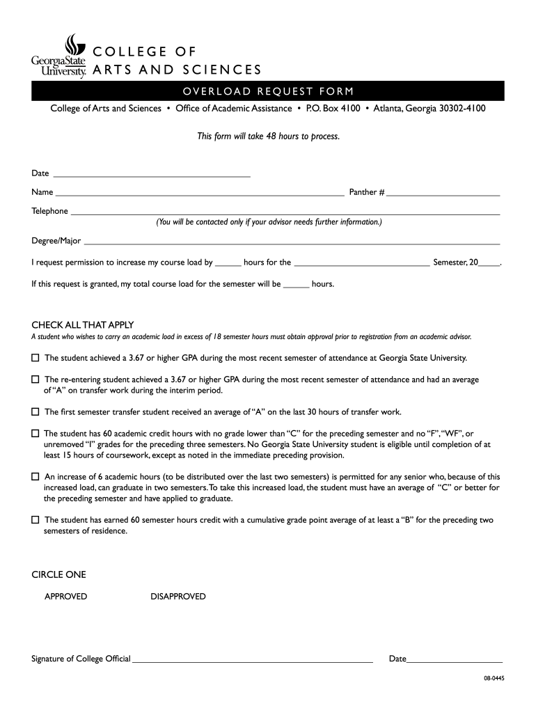 Overload Request Form