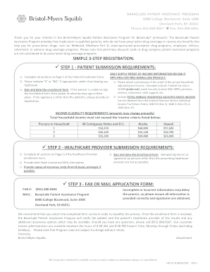 Bristol Myers Squibb Patient Assistance  Form