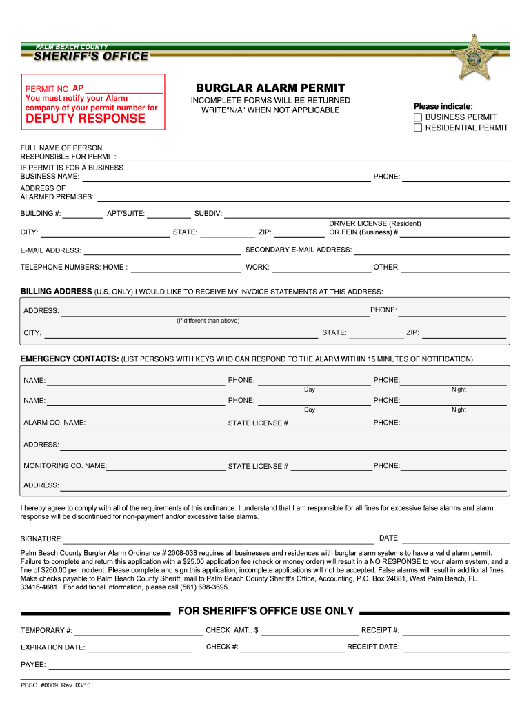 Alarms Pbso Org Online Payment  Form