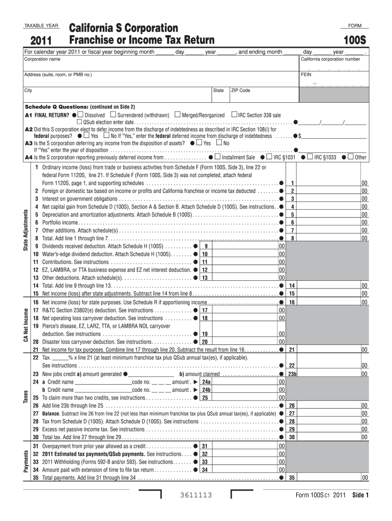  Form 100s 2019