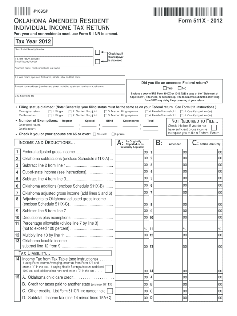Oklahoma Form 511X