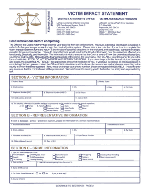 Victim Impact Statement Template  Form